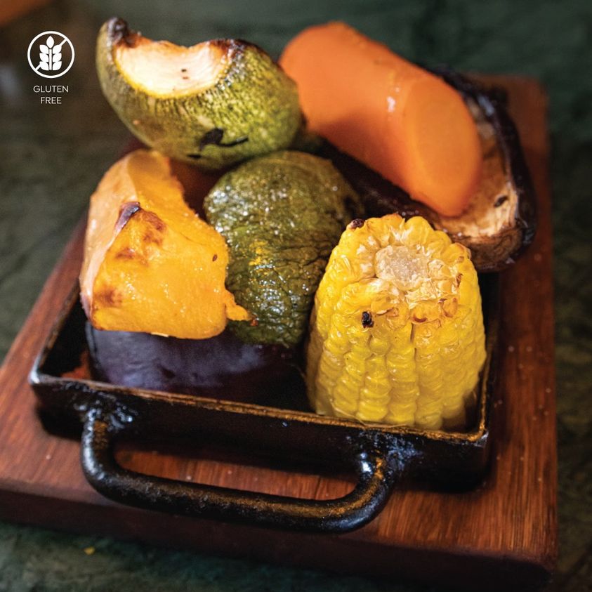 Vegetales al hierro, cocidos al horno de barro
